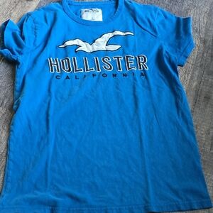 Hollister Mens Light Blue Graphic Tee